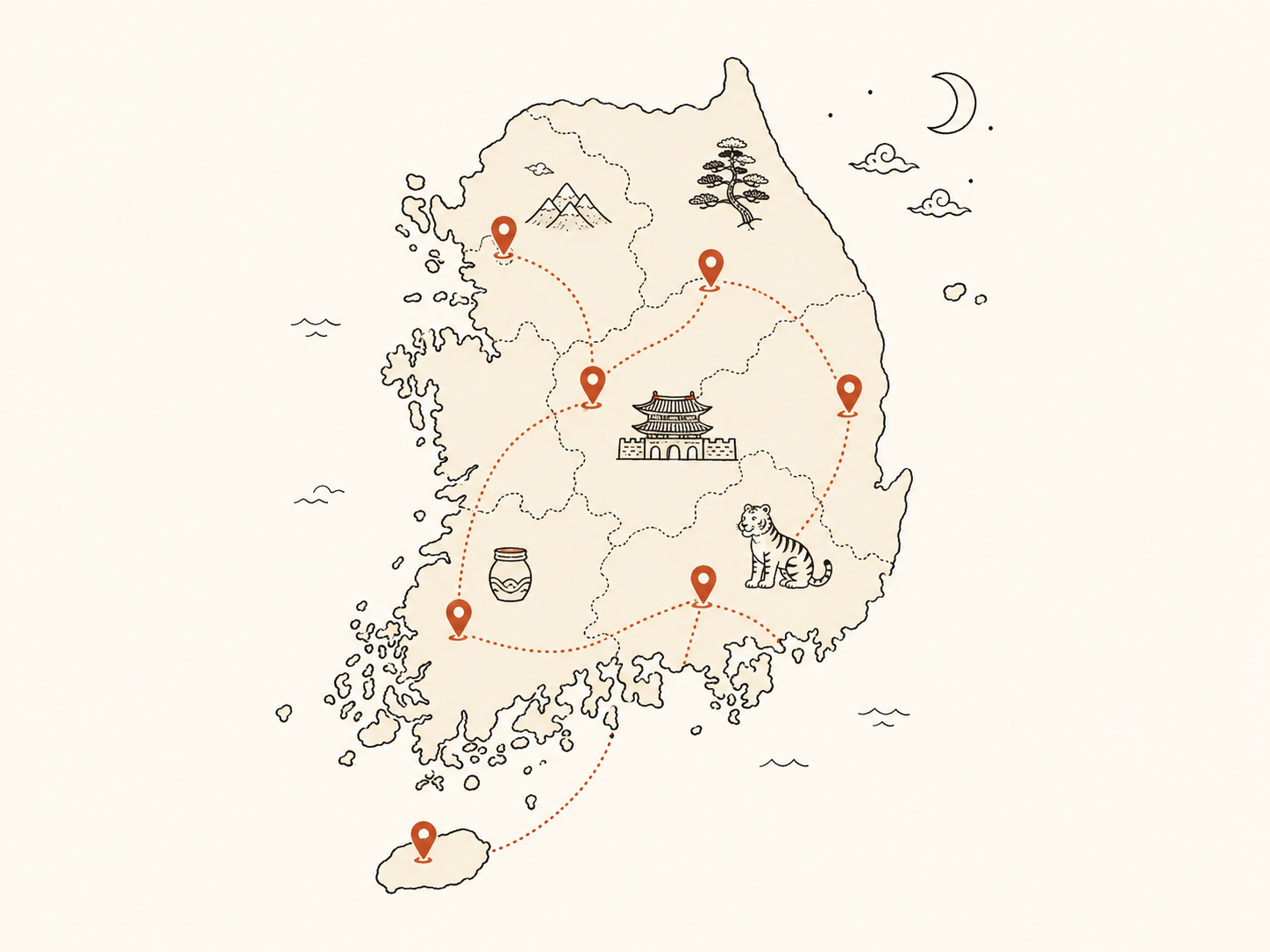 전국 이야기 마을을 표시한 그림